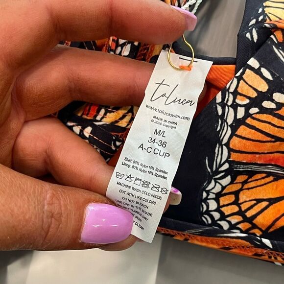 NWT Toluca Amina Bikini Top Waist Wrap Triangle Monarch Size M/L - Picture 4 of 7